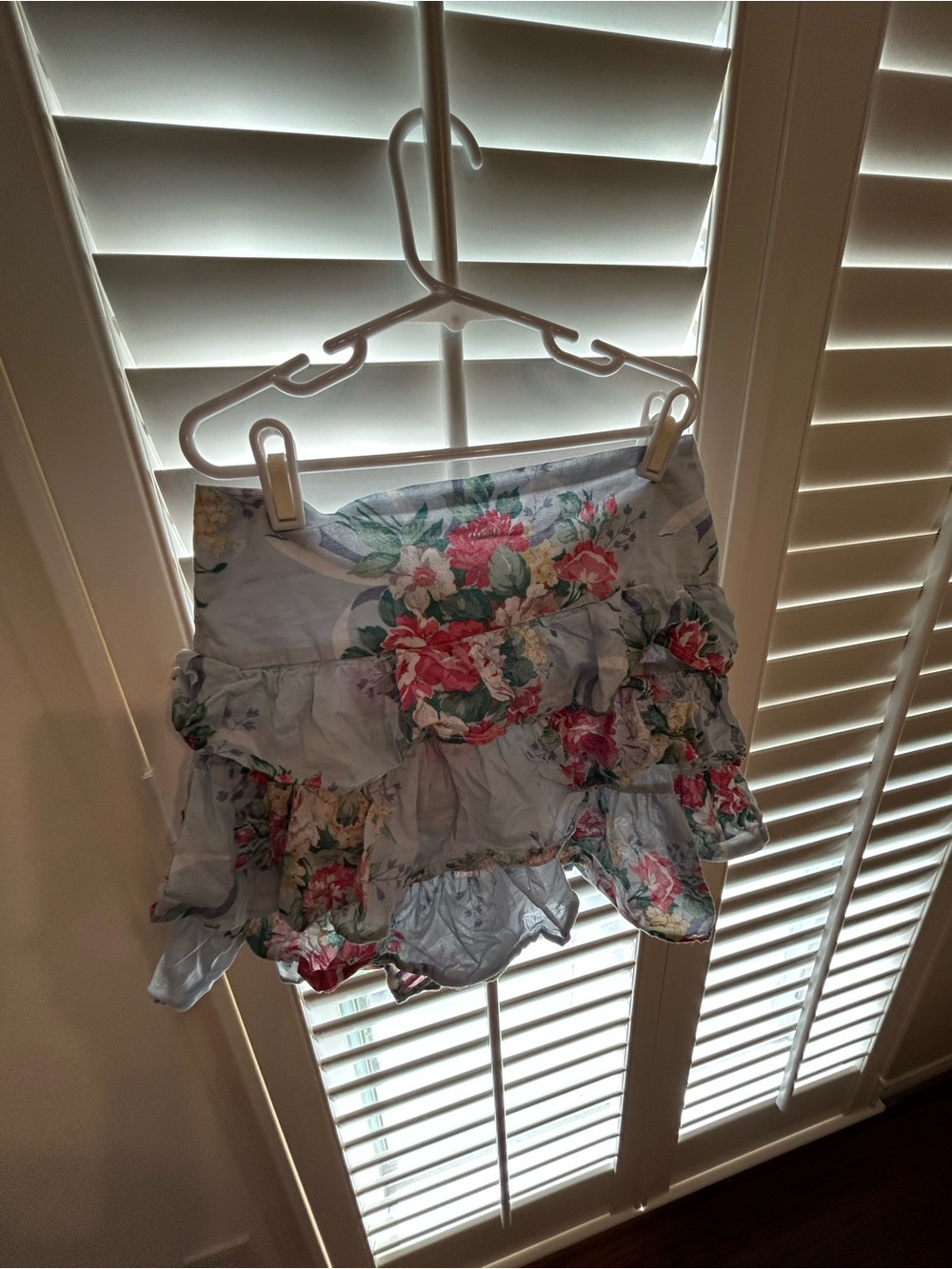 Ralph Lauren Light Blue Floral Ruffle skirt